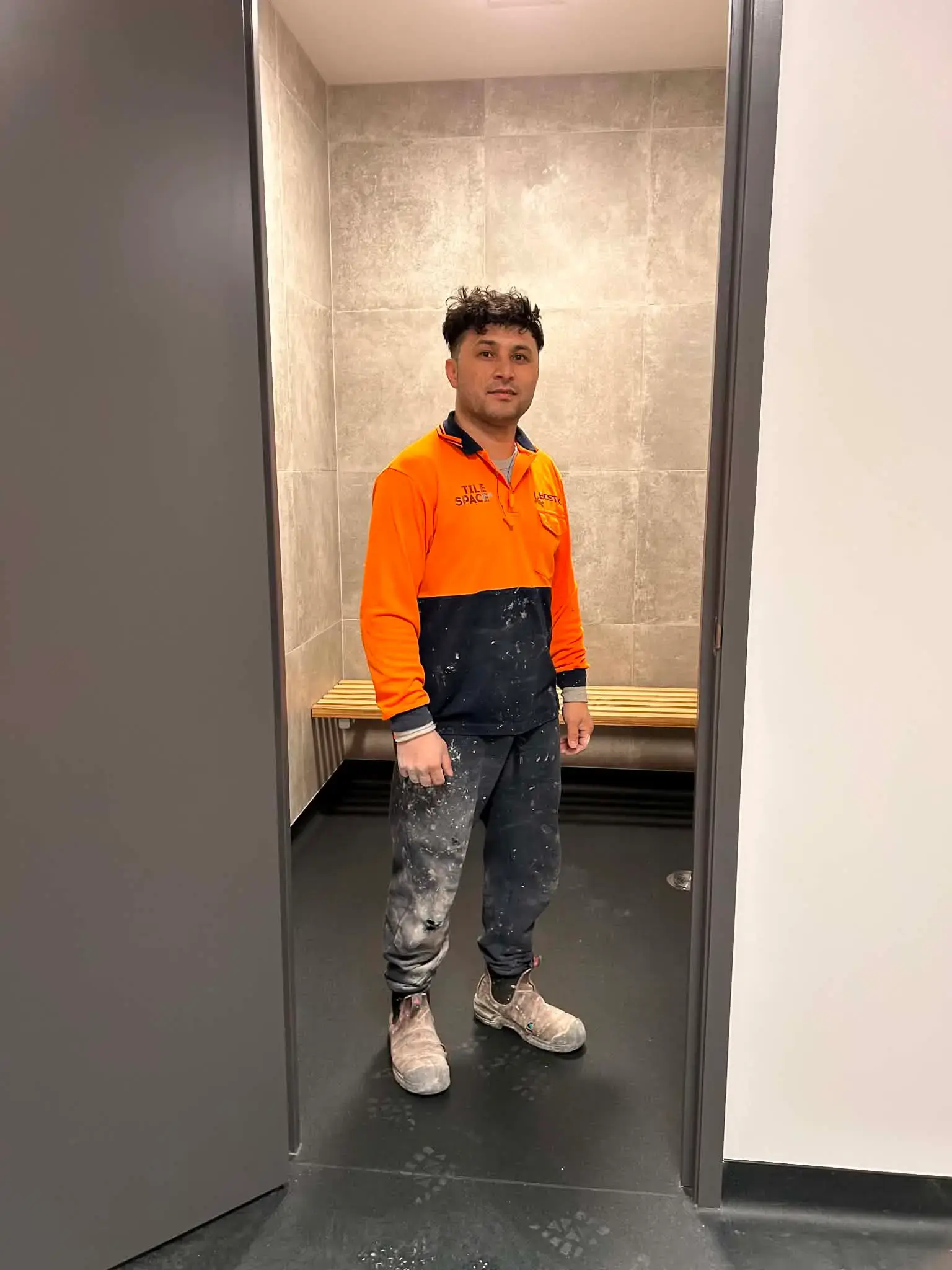 Rohullah Rassuli, tiler and owner of ROH Tiling, on site in Wellington